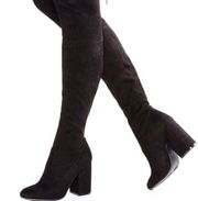 Steve Madden  Black Suede Nori Over the Knee Boots