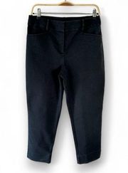 Ann Taylor LOFT Dark Navy Blue Cropped Julie Fit Doubleweave Riviera Pant Size 8