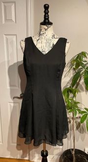 Vintage CDC Y2k Rave Chiffon Overlay Layer LBD night out club cocktail party Mini Dress