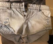 High Rise Distressed Jean Shorts