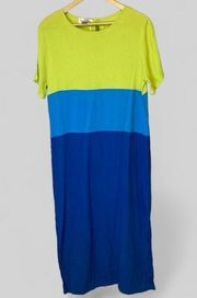 Vintage RARE Colorblock Diane Von Furstenburg lagenlook maxi dress size Medium