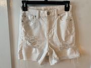 American Eagle White  Ripped Shorts