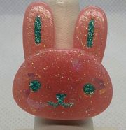 Pink & Blue Sparkly Bunny Head Adjustable Ring
