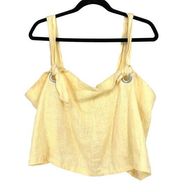 Back Beat Co. Shirt Women's Size XXL Linen Cropped Tank Top Soft Yellow