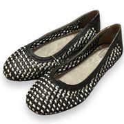 Cliffs White Mountain Leather Flats Faylie Black and White Women's Size 10 NWT