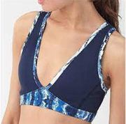 NWT Splendid Studio Academy Navy & Snake Contrast Ombre Sports Bra blue