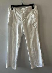 RELATIVITY Cropped Ankle Pants High Rise White Size 6