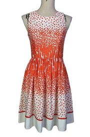 Sleeveless Polka Dot Dress Orange and White Size 2