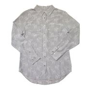 NWT Equipment Signature Slim in Silver Scone Deer Silk Button Down Shirt S