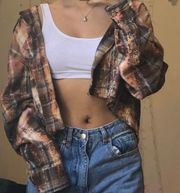 vintage acid wash button up top