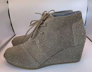 Toms Wedge Ankle Boots Suede Espadrille Desert Booties 10