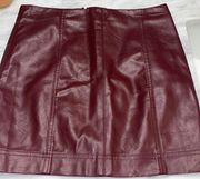 Maroon Leather Skirt