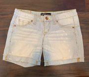 Volcom White Washed Striped Boyfriend Shorts