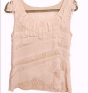 New York & Co sleeveless Feathered Fringe  Tank