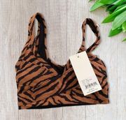 Varley Kellam Sports Bra Medium Impact in Clay Zebra XXS