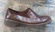 Easy Spirit Brown Leather Slip On Walking Loafer Size 7W