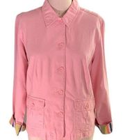 HAVANA JACK Womans Dusty Pink Cotton Jacket  ~ Ladies Size XL ~ Lined Cuffs