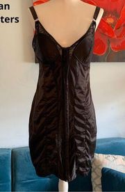 Urban Outfitters L Black Satin Womens Bodycon Sleeveless Tank Corset Mini Dress