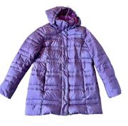 Lands end purple down fill puffer jacket m 8-10