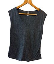 Next Level Apparel Charcoal Gray V-Neck Tank—Size Medium