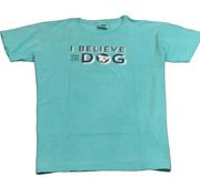 I Believe in DOG Ladies XXL Short Sleeve MINT GREEN T-shirt NWT