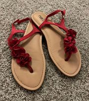 Rue 21 Red Floral Sandals