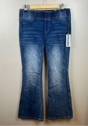 Soft Surroundings Supremely Soft Pull On Flare Jeans Size Small 6/8 Medium Wash