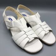 Dr. Scholls Sandals Womens Slingback White Wedge Hook & Loop Cushioned 11 M