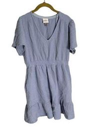 Knox Rose Light Blue Peasant V Neck Dress Medium