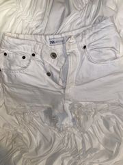 ZARA White Denim Shorts Size 4