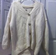 A New Day White Button Up Cardigan M