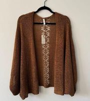 Lace Back Crochet Cardigan NWT Size M/L