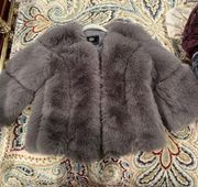 Light Gray Faux Fur Jacket