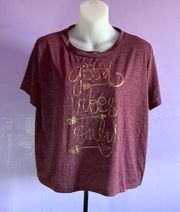 FOUR Girlz Burgundy "Good Vibes" Short Sleeve T-Shirt