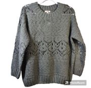 In Loom Open Knit Olive Green Sweater Size S/M