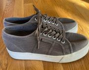 dark gray canvas platform sneakers
