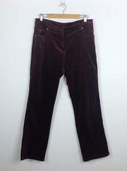 Woolrich Maroon Corduroy Straight Leg High Rise Pants Stretch Size 10 Outdoors