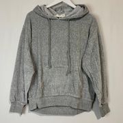 Women’s Velour Treatment Hoodie Grey Light Heather Size XS NWT