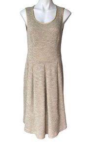 St. John Collection Sleeveless Textured Knit Dress Ecru, Sz 6 (missing belt)