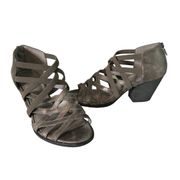 Eileen Fisher Strappy Leather Oodle Sandal Stacked‎ Block Heels Women's Size 9