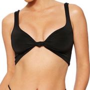 So Knotty Beach Bikini Center Knot Top Black S