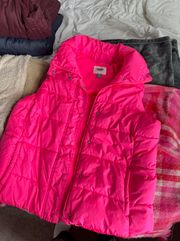 hot pink puffer vest