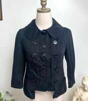 Marc Jacob Cropped Black Battalion Style Jacket size 4