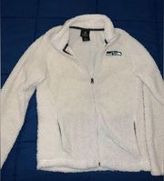 NFL Seattle‎ Seahawks Teddy Sherpa Full Zip White Sweater size M (7-9)