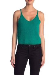 Code x Mode Angora Crop Sweater in Green V-neckline Size Medium Sz M New