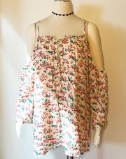 Floral Bohemian Cold Shoulder Dress