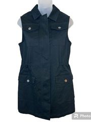 Black Utility Cargo Zip Up Vest Size XS