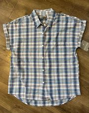 Falls Creek Plaid Button Shirt Size Medium New
