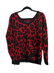 APT 9 Red Leopard Print Sweater