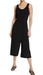 EILEEN FISHER Tencel Viscose Wrap Skirt Cami Jumpsuit Extra Small Black S9GHT